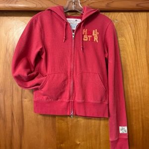 Hollister Women's Zip up Hooded Sweatshirt Size Medium